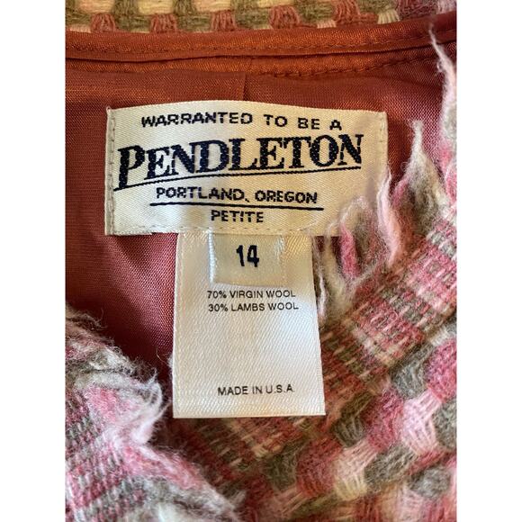 Vintage Pendleton Pink Tweed Blazer Made in the USA 14 - Picture 5 of 6